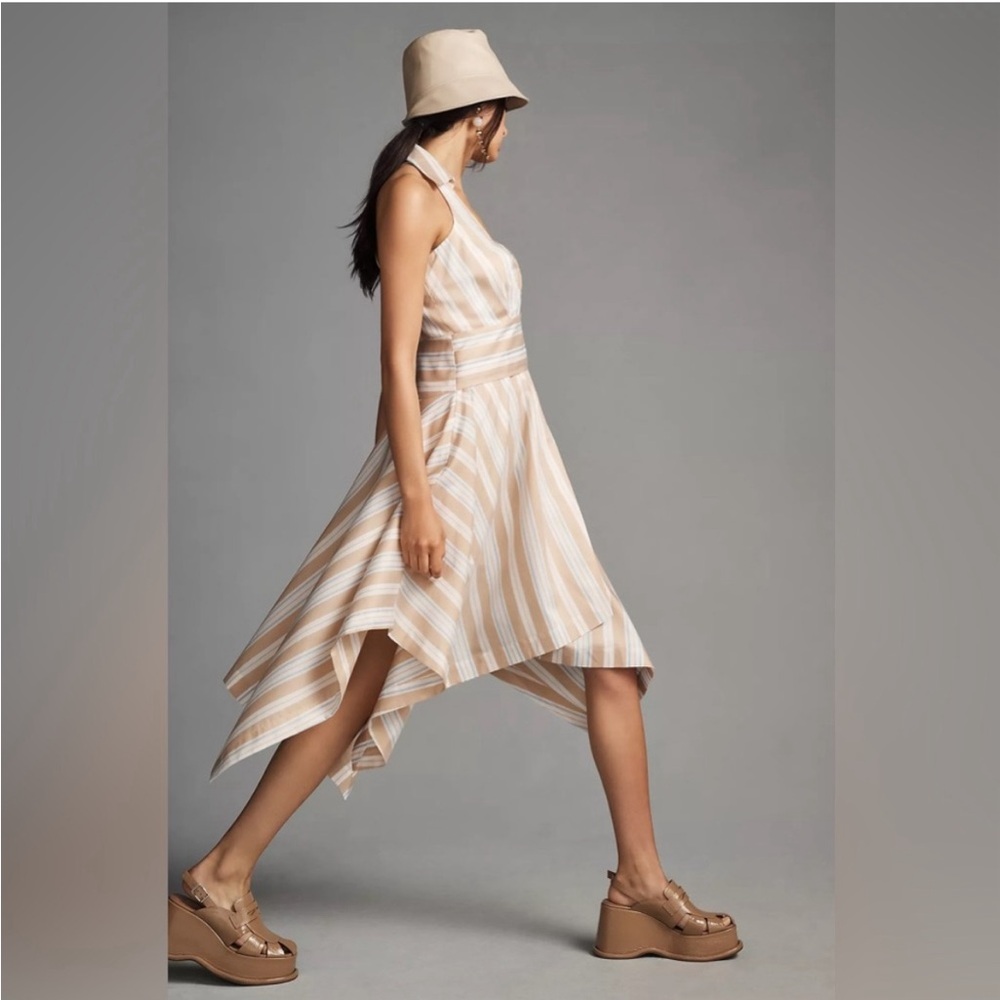 Anthropologie Maeve Asymmetrical Wrap Shirt Dress - Picture 2 of 11